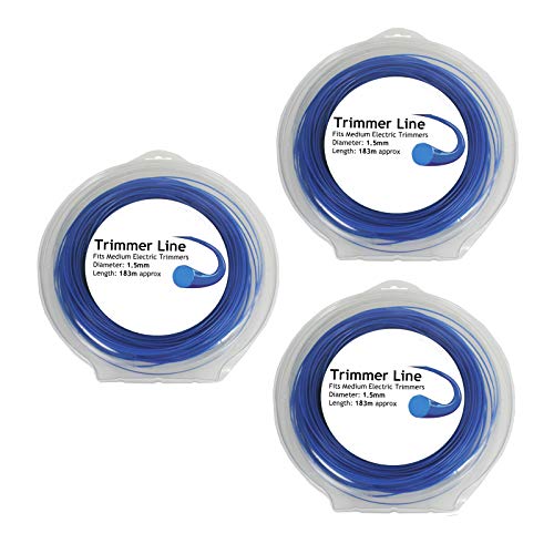 Spares2go Strimmer Line Spool Refill 183m x 1.5mm for Worx Trimmer (Pack of 3)