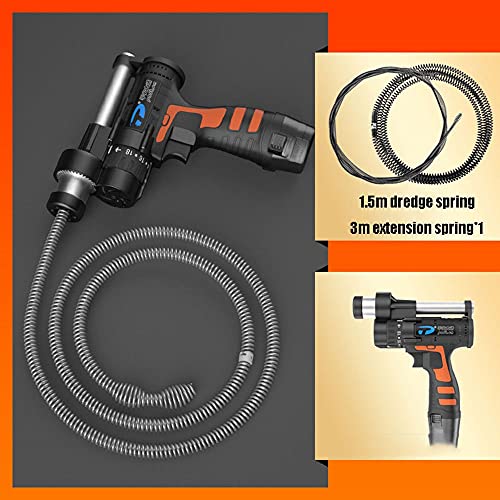 Elektrische Bagger Verstopte Wastafel, Toilet Afvoer Ontstopper, 3m Verlengpijp Toilet Verstopte Afvoer Ontstopper Gereedschap, voor Keuken, Badkamer, Verstopte Pijp QIU - Afbeelding 4