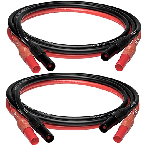 Image of CNCESS CESS-216 Safety Banana Plug Male to Male Digital Multimeter Test Leads, 12 Gauge Silicone Wire, 2 Pairs