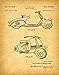 Poster Vespa Scooter Patent Poster Scooter Arte da Parete Scooter Vespa Motor Scooter Moto Moto Art Blueprint Poster WB096 (50 cm x 70 cm, Vintage)