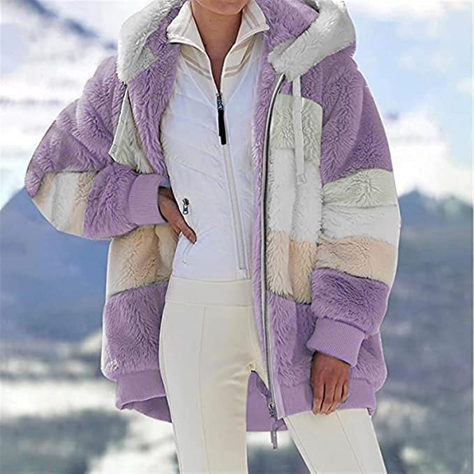 Abrigo De Lana para Mujer con Capucha, Chaqueta De Lana para Dama, Tallas Grandes, Exterior, Transición De Peluche, Elegante Parka De Transición De Invierno, Chaqueta Larga De Lana