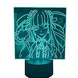 Acrylic Atmosphere Lamp Light Celestia Ludenberg Figure Japanese Anime RGB Night Light for Kids Bedroom Decor Child Desk Table Lamp Birthday/Valentine's Day/Christmas Gift