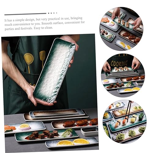 Set de platos de sushi de cerámica elegantes miniatura 4