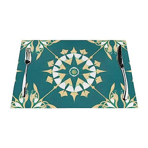Set de table tissé 30x45 cm fleuri et thermorésistant
