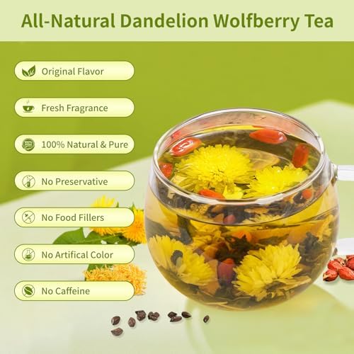 Dandelion Wolfberry Tea, Natural Kidneys & Liver Health Dandelion Root Tea - 2