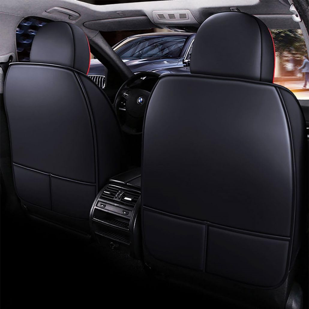 Niscarda for Ford Escape 2010 Car Seat Covers, Full Coverage Customized seat Covers Premium Leather Waterproof Stain-Resistant Easy to Install (Full Set, Black&Red)