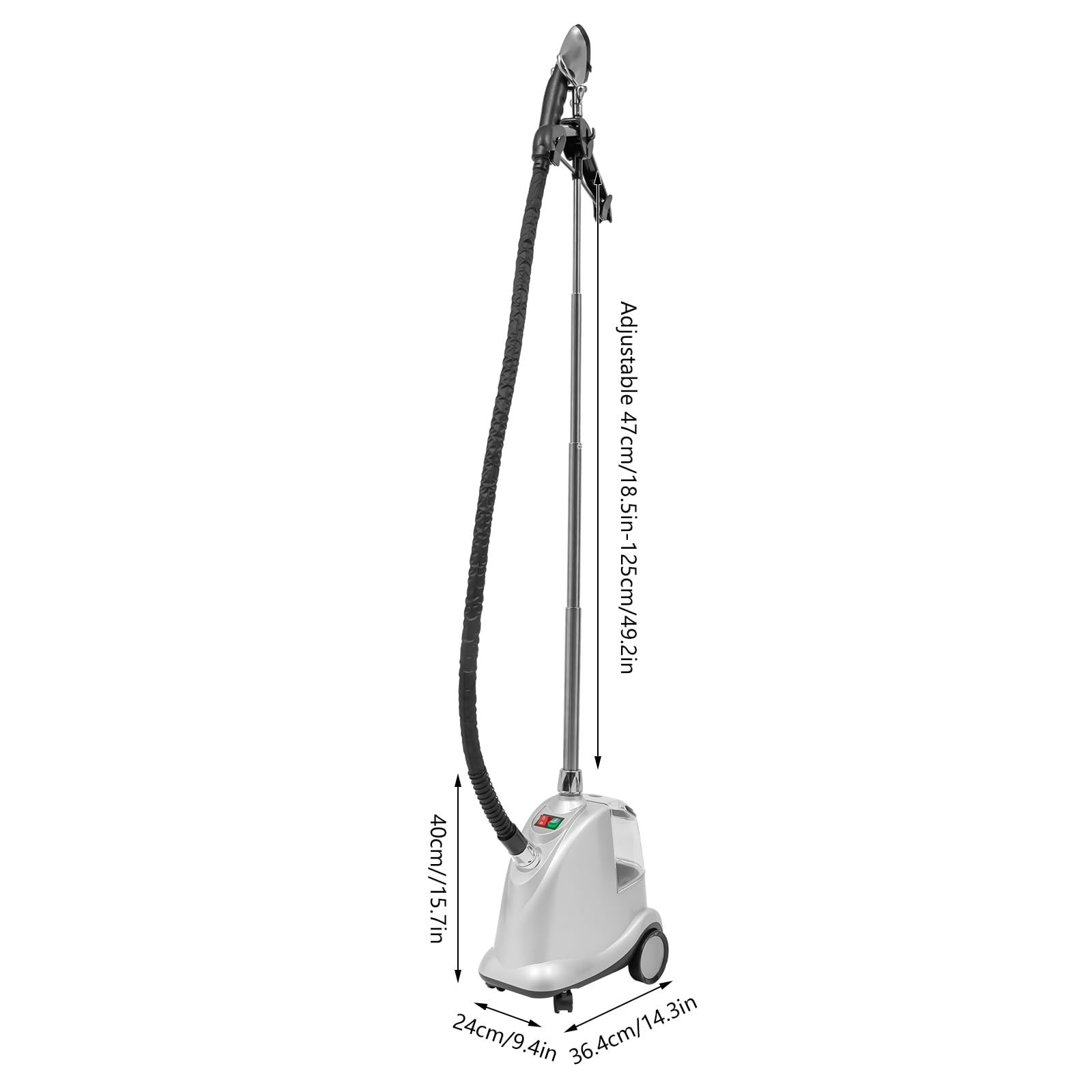 Plancha de vapor vertical de 2200 W con boquilla de 6 agujeros, 3 velocidades, placa de vapor ajustable con soporte plegable y depósito de agua de 3 l, soporte de vapor con barra de soporte ajustable