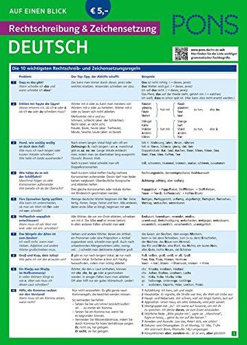 PONS Rechtschreibung und Zeichensetzung auf einen Blick Deutsch: Kompakte Übersicht: Schreiben lern PONS Rechtschreibung und Zeichensetzung auf einen Blick Deutsch: Kompakte Übersicht: Schreiben lern