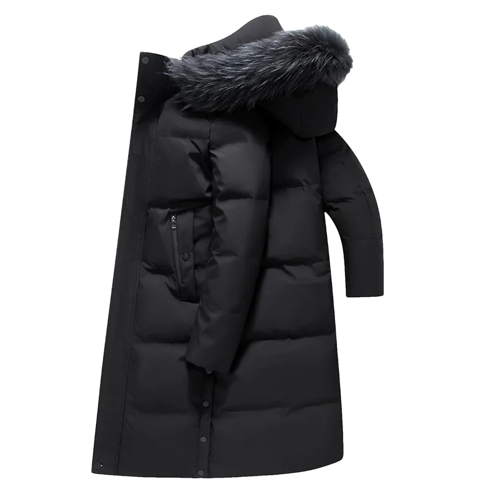 Mens Long Down Jacket Winter Puffer Parkas Coats For Men Casual Duck Down Wind-Breaker Outerwear