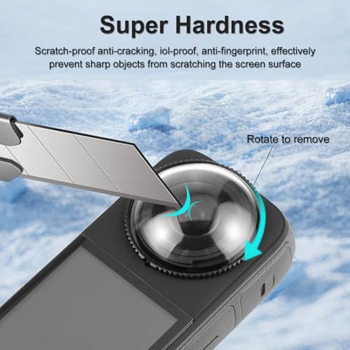 Image of PULUZ Lens Protector Cover Compatible with Insta360 X4 Camera | rotation pc lens protector, high transmittance, dustproof scratch resistant camera lens cap accessories for Insta360 X4