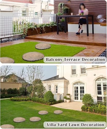 Rustic Round Wood-Effect Stepping Stones – Log-Textured Paving Kits for Garden Pathways & Flower Beds – Durable 5-Pack Outdoor Decor