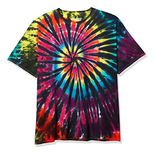 Liquid Blue Plus Size Rainbow Spiral Streak Short Sleeve T-Shirt, Tie Dye, 6X