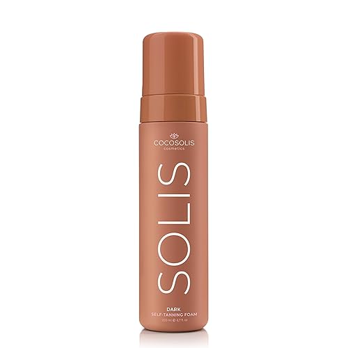 COCOSOLIS SOLIS Loción autobronceadora oscura para rostro y cuerpo, mousse para un bronceado rico, natural y duradero, con DHA vegetal (6.8 fl oz)