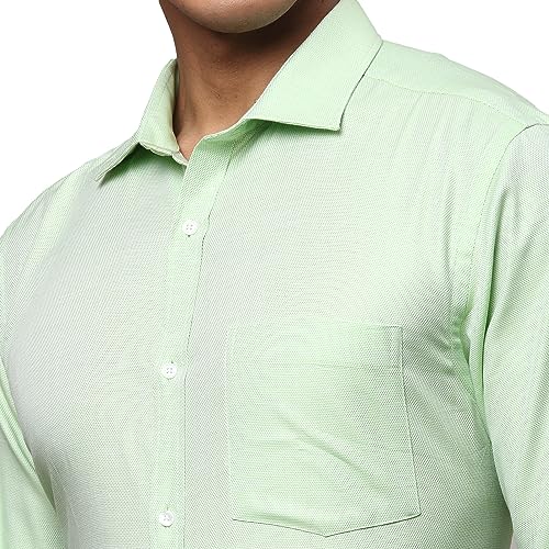 Image of Park Avenue Men's Pure Cotton Structure Pattern Slim Fit Semi Cutaway Collar Full Sleeve Formal Shirt
