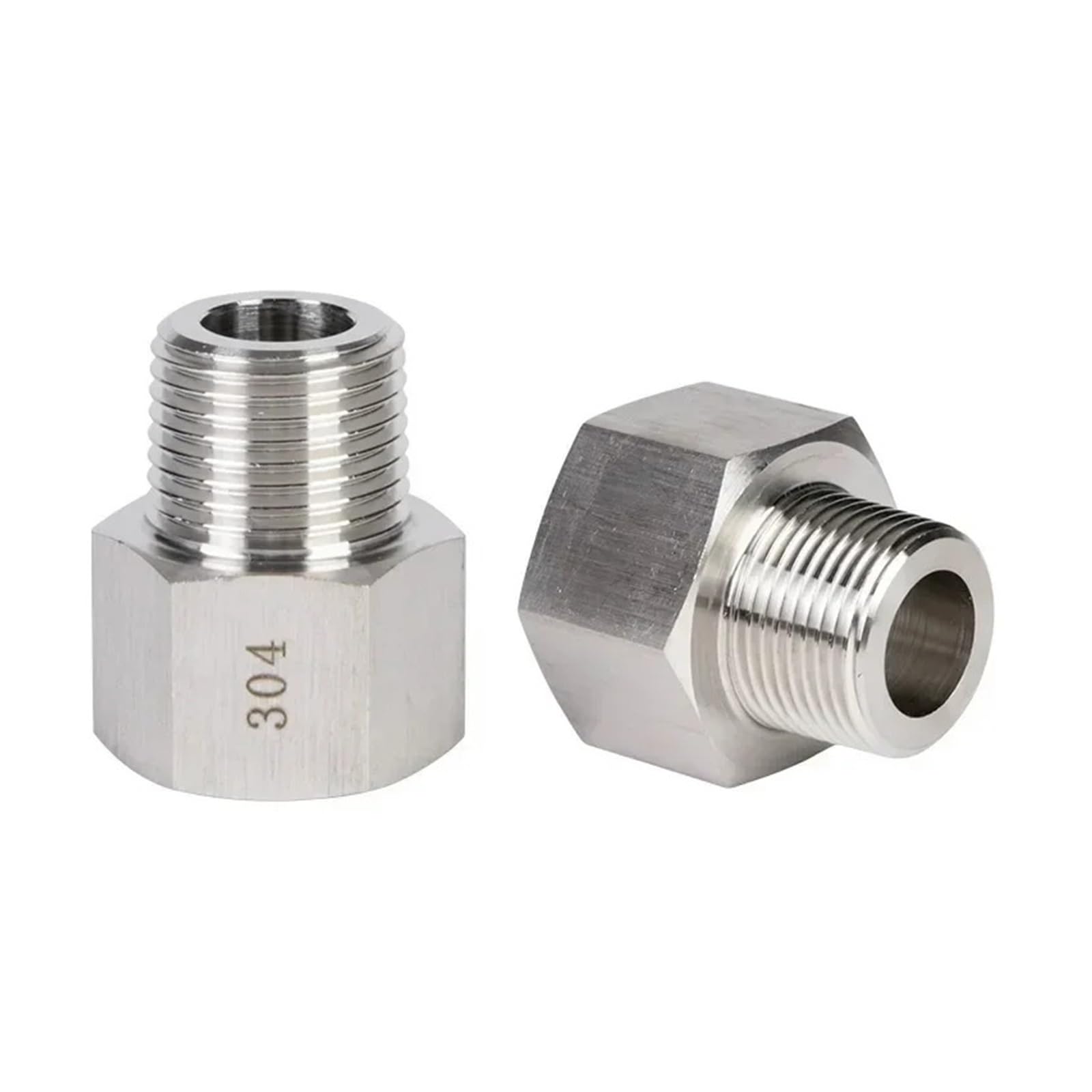 Złączka konwersyjna ze stali nierdzewnej 1/8" 1/4" 3/8" 1/2" z gwintem wewnętrznym na męskim, złączka sześciokątna ze stali nierdzewnej (gwint żeński 1l4 BSPP, gwint męski 1l4 NPT)