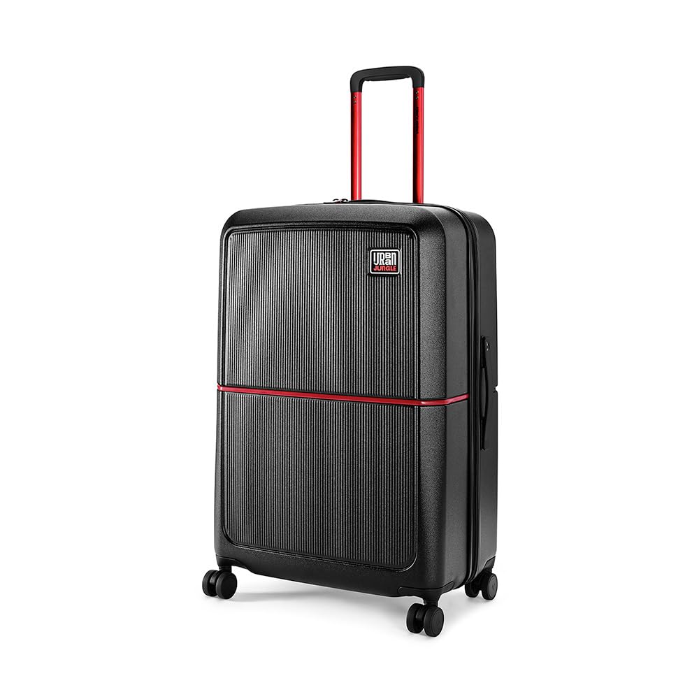 Urban Jungle by Safari Large, The Caliber (75cm) Trolley, 105L Capacity Hard Sided Polycarbonate Suitcase, TSA Lock, Anti Theft Zipper, 8 Silent Wheels (Carbon Black)| Spinner Wheel
