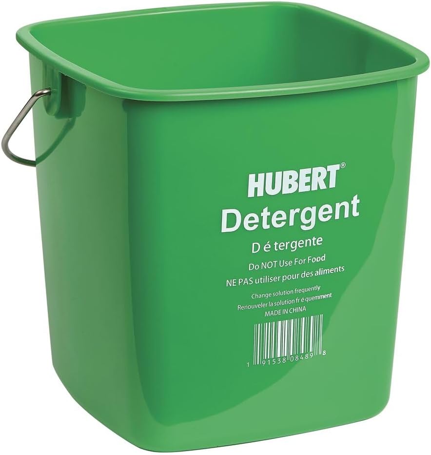HUBERT® 6-Quart Red Sanitizing Bucket – Polyethylene, Commercial Grade,3 pk