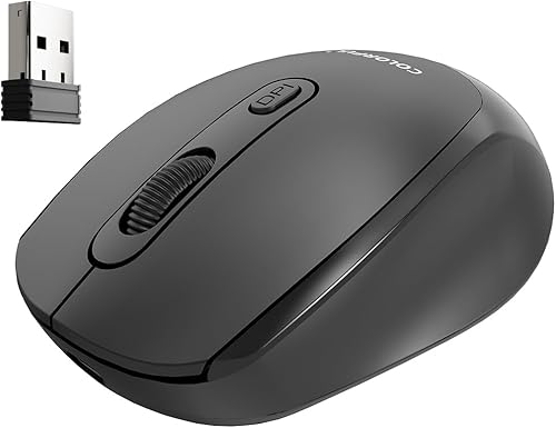 Colorful Mouse inalámbrico recargable, mouse para Chromebook, emparejamiento de 3 dispositivos, 2.4 G + Bluetooth 5.2 con receptor USB, carga tipo