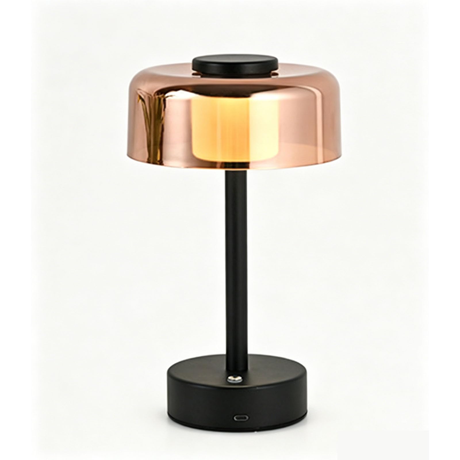 LAI HO Cordless Rechargeable Table Lamp,3000K Warm White,Touch Control Stepless Dimming, Wireless Night Light for Dining, Outdoor Camping, Coffee Shop, Water Repellent (Black A)