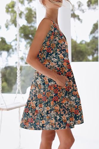 Image of nclook Women's Summer Casual Dress Sweet Cute V Neck Sleeveless Mini Dresses with Pockets