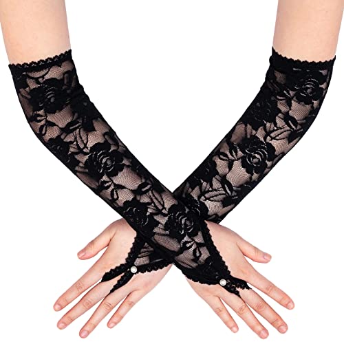 Guantes de encaje para fiesta de ópera accesorios de novia vintage de 1920