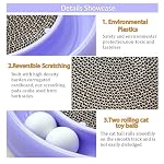 Interactive Cat Ball Track Toy for Indoor Cats, Cat Scratching Board & Exercise Set for Bored Indoor Adult and Kitten Mental & Physical Stimulation, with Spare Ball to Prevent Loss (Purple) - Image 3