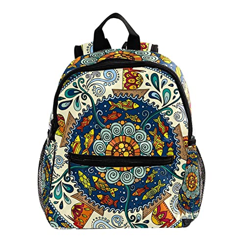 Sac à dos pour garçons et filles motif mandala coloré 30 cm