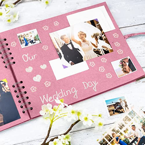 image for Bstorify Square Scrapbook Photo Albums 50 Pages (11 x 8.5 Inch) Pink T