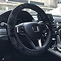 KAFEEK Elastic Long Microfiber Plush Steering Wheel Cover for Winter Warm , Universal 15 inch, Anti-Slip, Odorless, Black