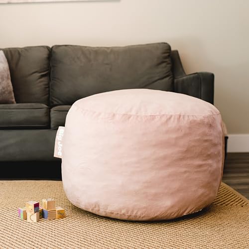Image of Big Joe Fuf Small Foam Filled Bean Bag Chair, Desert Rose Plush, Soft Polyester, 2 feet