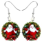 NAEWI Acrylic Christmas Santa Claus Earrings For Women Kids Drop Dangle Festival Jewelry Fashion...