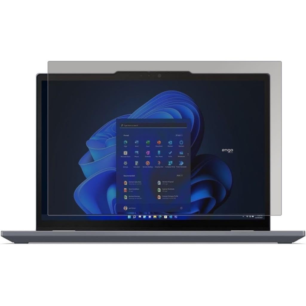 Engo Lenovo Loq Rtx 4060 16 İnç İle Uyumlu Hayalet Ekran Koruyucu Notebook, Yandan Görünmeyen Anti-Spy Gizlilik (Privacy) Laptop Koruması, 9H Temperli Nano Kırılmaz Esnek Cam, Parlama Önleyici