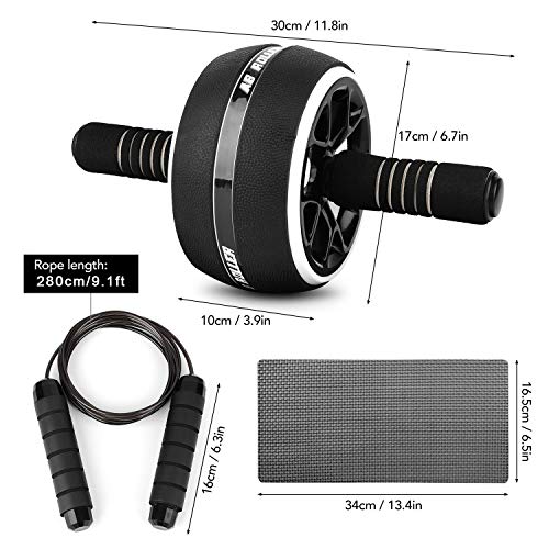 Rodillo abdominal de alta resistencia BAJIE con esterilla ergonómica 2