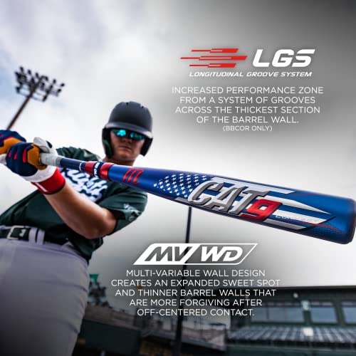 Marucci Cat9 Connect Pastime -3 Bbcor Metal Baseball Bat, 2 5/8" Barrel #TOP4