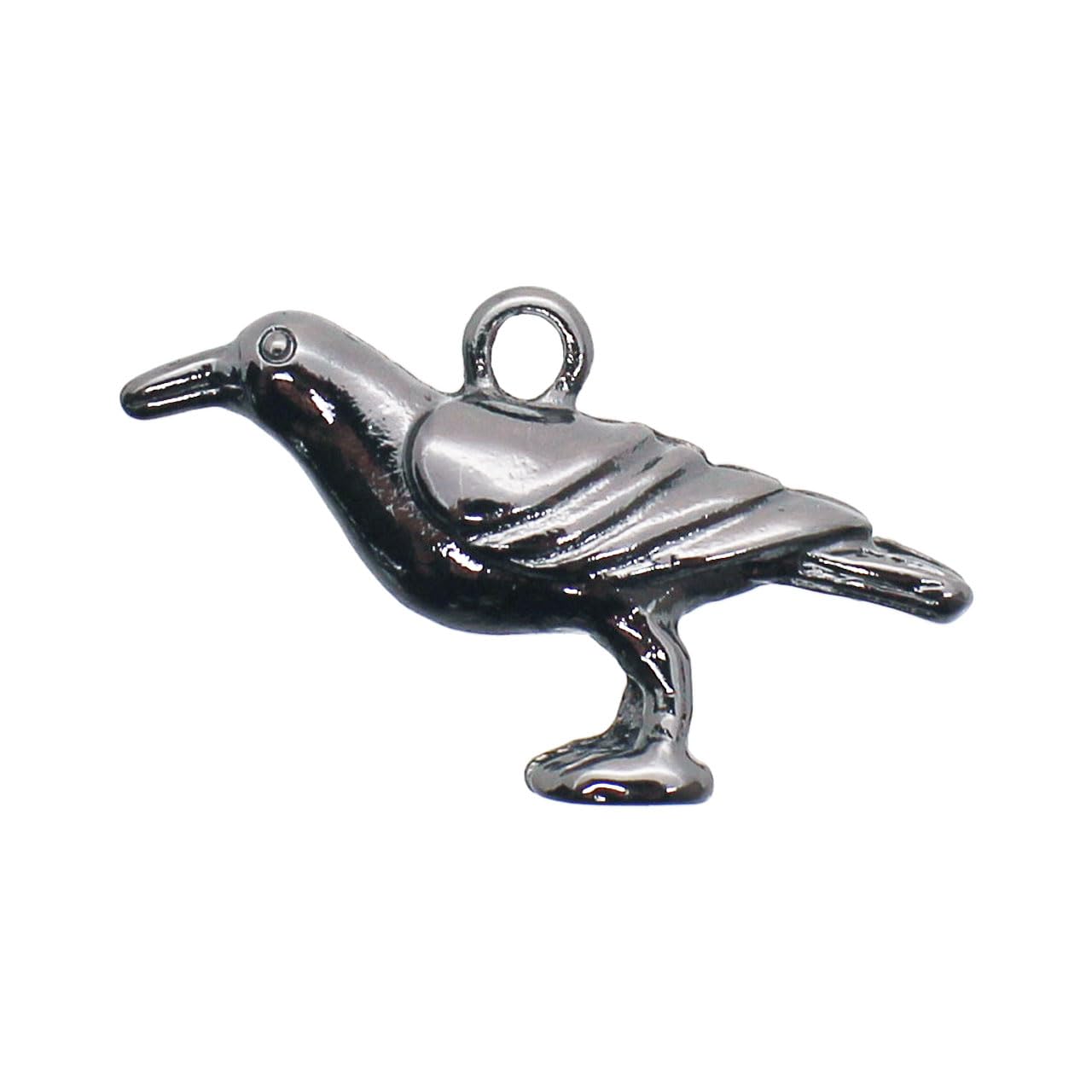 Amazon.co.jp: チャーム キーホルダー 鳥 カラス 15mm×26mm 10個