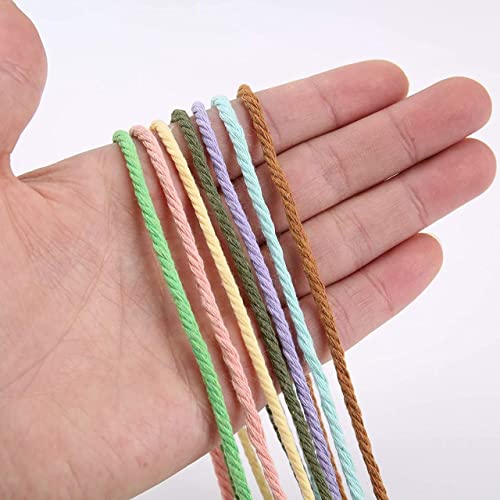 Image of ecofynd 100 Meters Peach Colour Cotton Cord, Colour Dori for Wall Hanging Plant Hanging Craft Making, Natural Thread Rope for Handmade Plant Hanger (Cord-PEH)