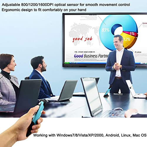 Wireless Optical Pocket Pen Mouse, Lychee 2.4Ghz Usb Wireless Optical Pen Mouse 800/1200/1600 Dpi Adjustable Handwriting Mini Mice For Pc Laptop Notebook Computer Mac (Blue) #TOP1