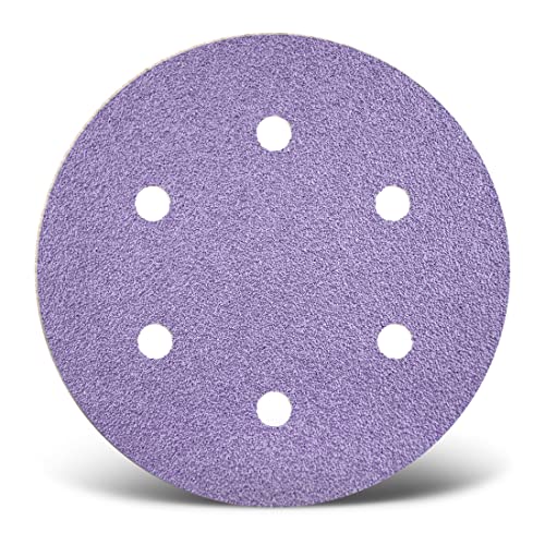 MENZER Purple HD Klett-Schleifscheiben, 225 mm, 6-Loch, f. Trockenbauschleifer, Keramik-Mix (25 Stk.) K120