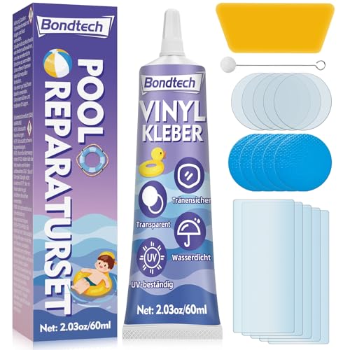 Pool Reparaturset Pool Flicken Wasserdicht Luftmatratze Reparaturset Durchsichtige Repariert Eine Vielzahl Von Aufblasbaren Gegenständen Poolfolie Schlauchboot Kajaks Zelt (60 ML 1 Pack)