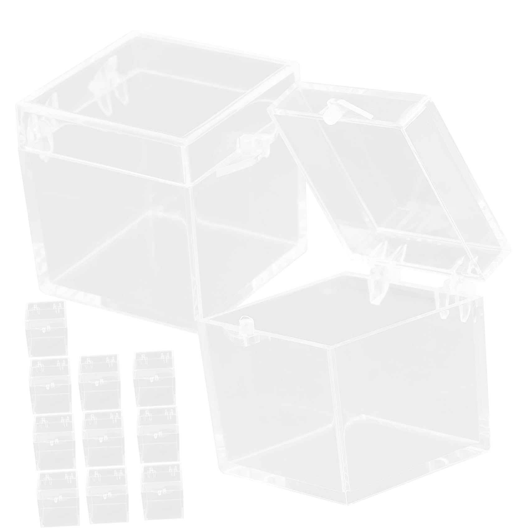 SOLUSTRE Elegant Storage Box Set 12pc Specimen Display Cases Mini Mineral Sample Case for Home Dec