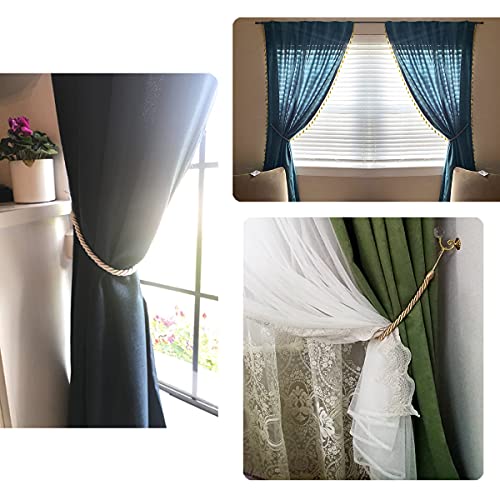 Hedonghexi Curtain Tiebacks , Outdoor Elegant Decorative Curtain Holdback,Modern Rope Window Curtain Ties Backs For Draperies With Hooks 2 Pack #TOP5
