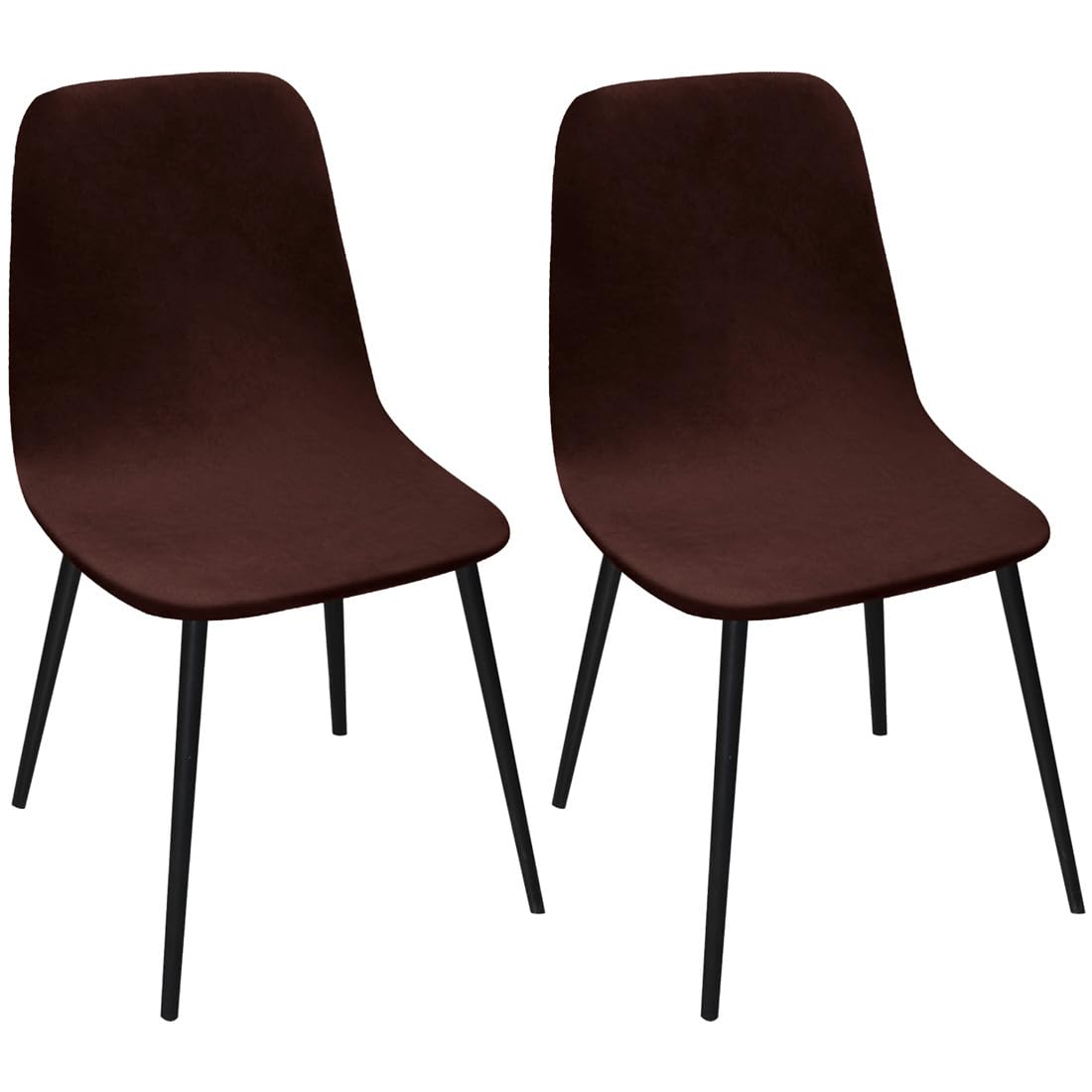 VIENLOVE 2 Pack Velvet Dining Room Shell Chair Covers Slipcovers Washable Removable Mid Century Modern Armless Curved Chair Protector for Home Decor