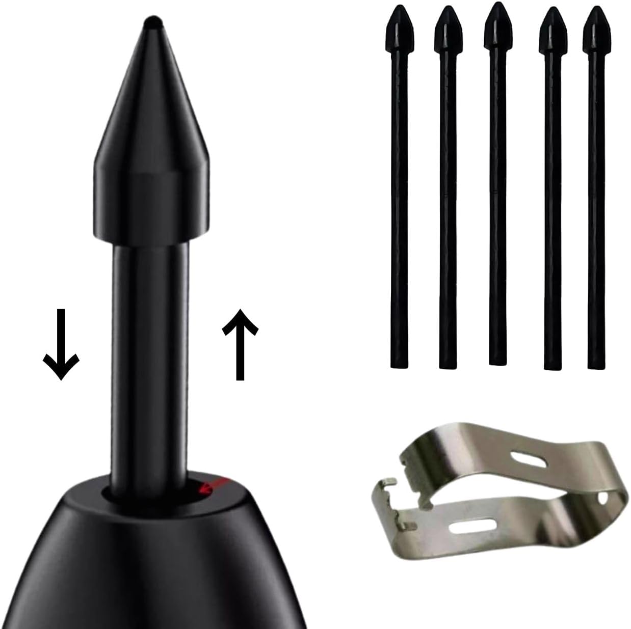 Ponta De Reposição para Caneta S Pen Compativel com Samsung Galaxy Note 10 Note 20 Tab S6 lite S7 S8 S9 S7FE S9FE S22 COR PRETA