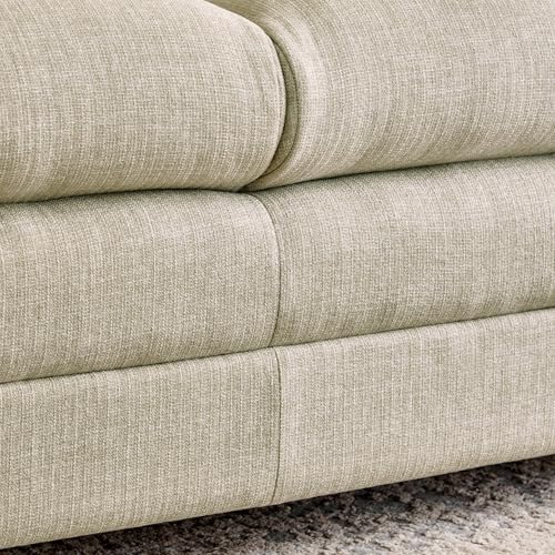 Image of Home Centre | Mojo | Fabric|Solid Wood | 3 Seater Sofas | Beige | 1 Year Warranty