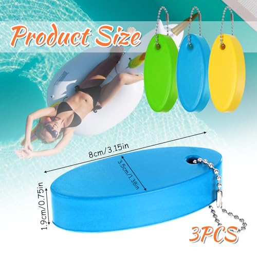 Image of Apausvcm 3 Pcs Foam Floating Keychain, Floating Boat Keychain Waterproof Surfboard Key Ring for Kayak Sailing Swiming