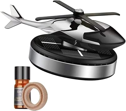 SEADEAR Solar Car Aroma Diffuser Airplane Rotating Ornament Helicopter Perfume Decoration Dashboard Car Aircraft Air Freshener Odor Eliminator Decoration for Car Home Office