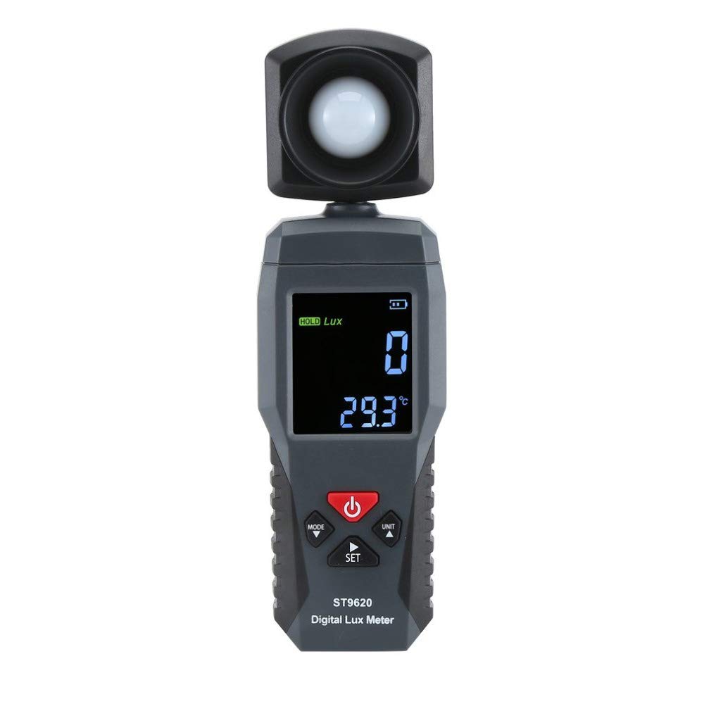 Digital Light Meter 3 Range Photometer Light Detector Spectrometer 1-200,000 High Low Alarm Luminometer