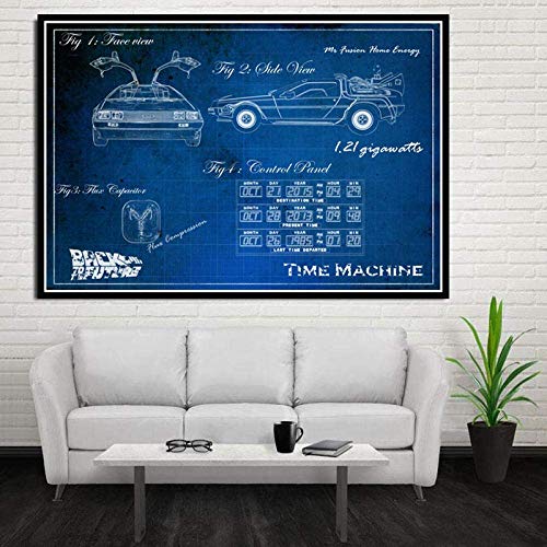 znwrr Back to The Future Racing-Modell Picture Movie Paper Puzzle 1000 Teile Adult Challenge Game Toy Jigsaw 50x75cm Cover
