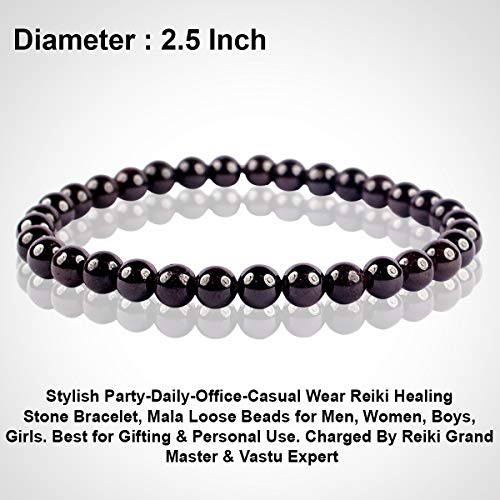 Image of Reiki Crystal Products Certified Natural Crystal Stone Bracelet 6 mm Round Beads for Men & Women | Premium Gemstone Jewellery Collection | Reiki Charged | Multiple Stone Variants Available