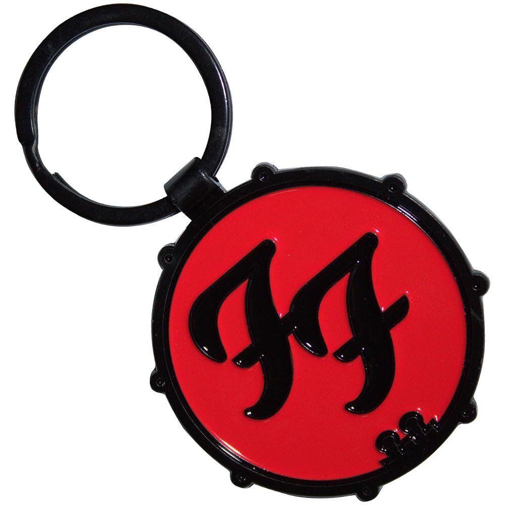 Foo Fighters FF Logo Drum Double Sided Keyring Keychain - Red